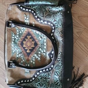 Myra cowhide leather blanket purse